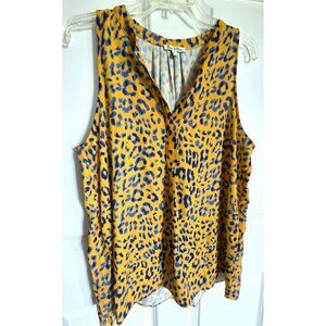 Emma & Olivia Women's tank top yellow/blue sleeveless Size Large